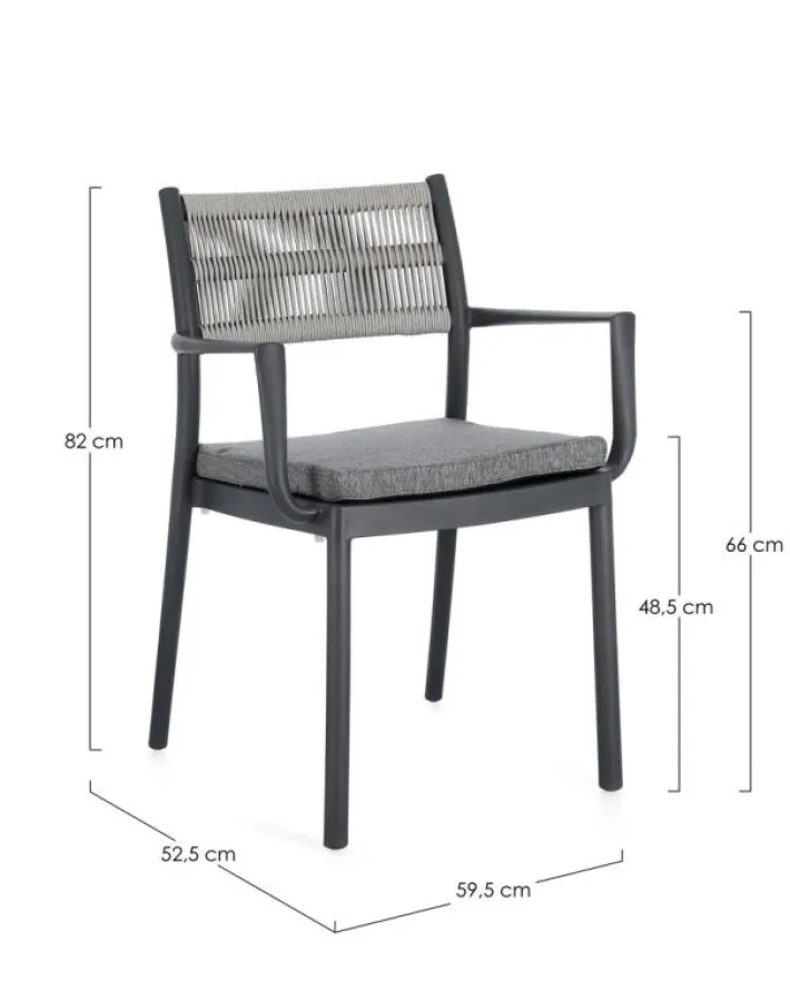 Bizzotto Sedie>SEDIA C-BR C-C ALVIN ANTRACITE/GRIGIO CH