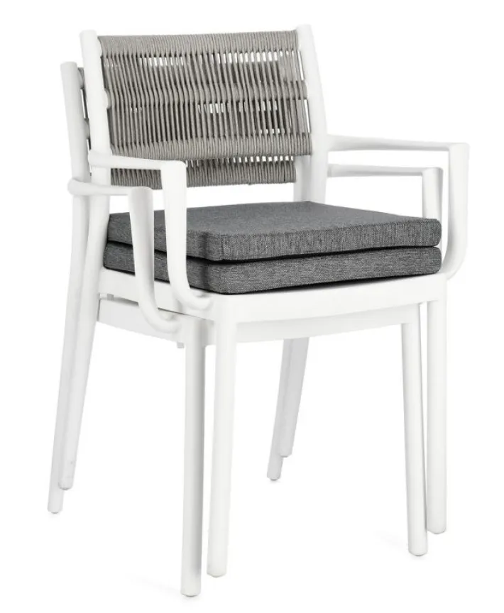 Bizzotto Sedie>SEDIA C-BR C-C ALVIN BIANCO/GRIGIO CH.