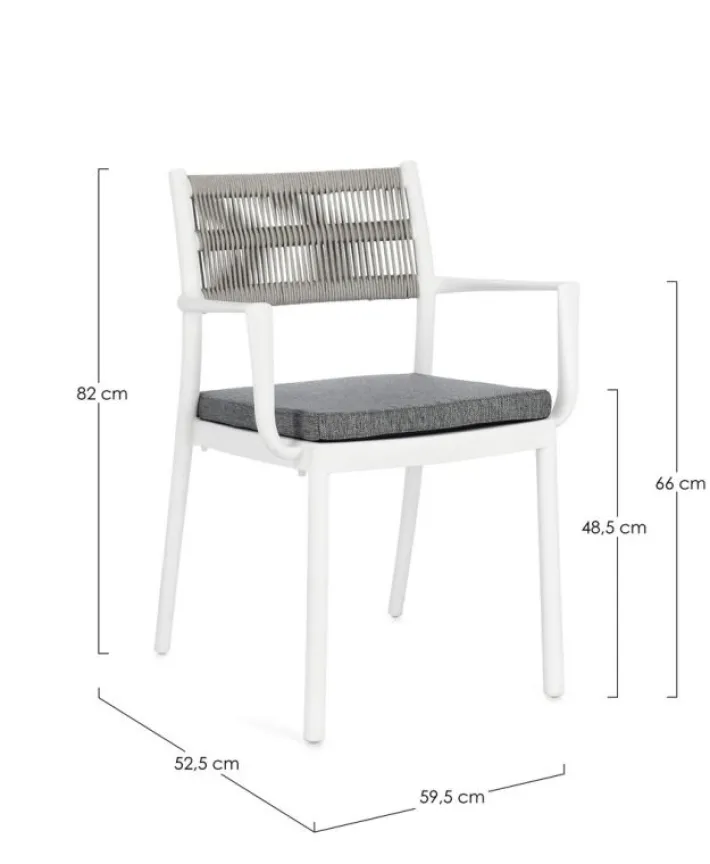 Bizzotto Sedie>SEDIA C-BR C-C ALVIN BIANCO/GRIGIO CH.