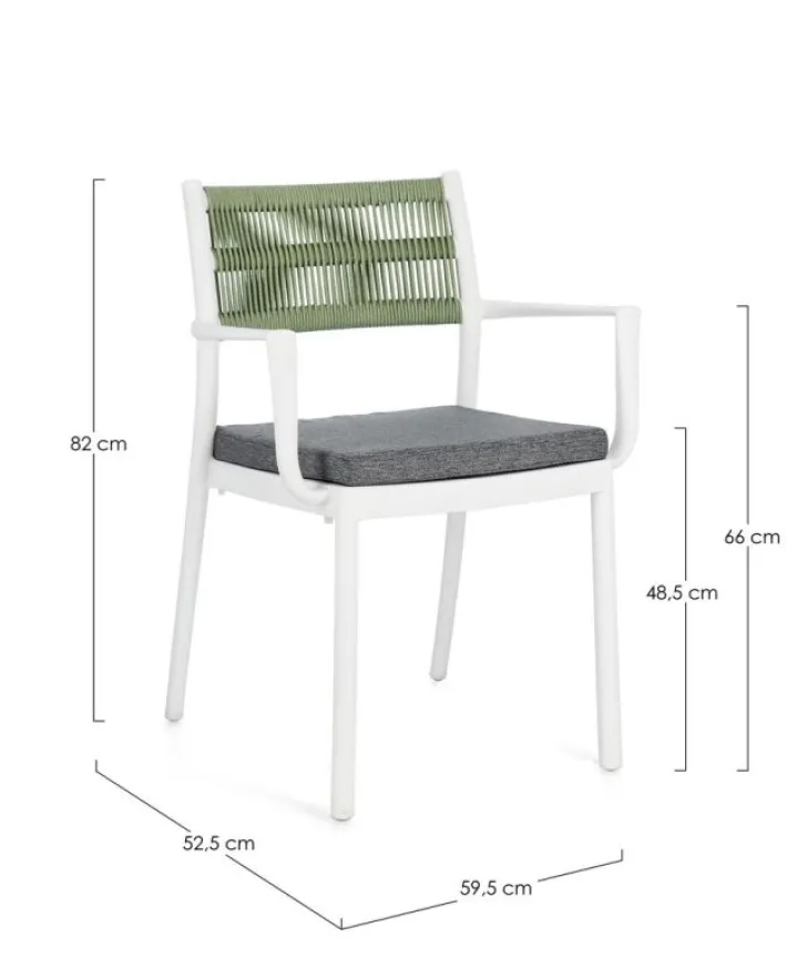 Bizzotto Sedie>SEDIA C-BR C-C ALVIN BIANCO/VERDE