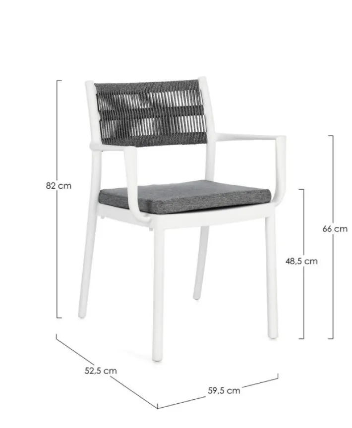 Bizzotto Sedie>SEDIA C-BR C-C ALVIN BIANCO/GRIGIO SCURO