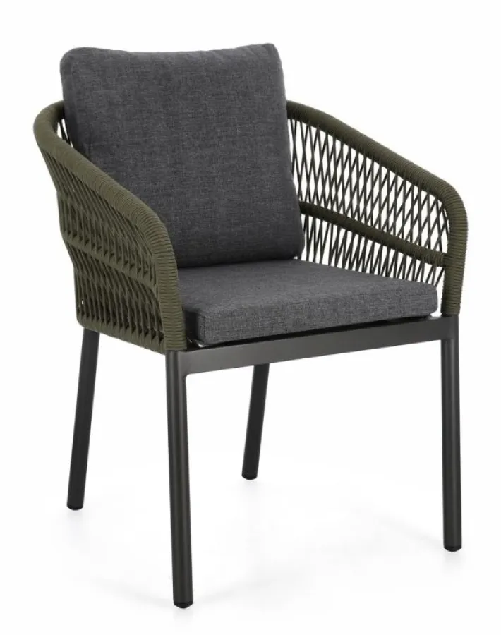 Bizzotto Sedie>SEDIA C-BR C-C GALDANA ANTRACITE/VERDE