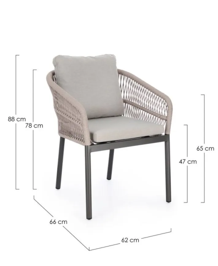 Bizzotto Sedie>SEDIA C-BR C-C GALDANA ANTRACITE/KHAKI