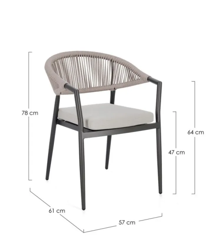 Bizzotto Sedie>SEDIA C-BR C-C MILLOR ANTRACITE/KHAKI