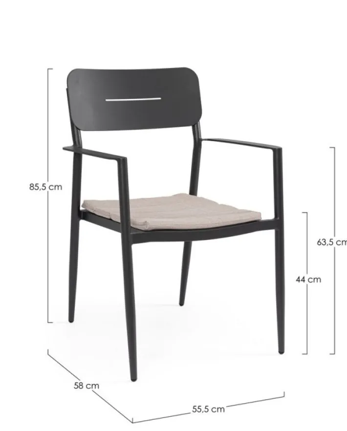 Bizzotto Sedie>SEDIA C-BR C-C NEBULA ANTRACITE YK13