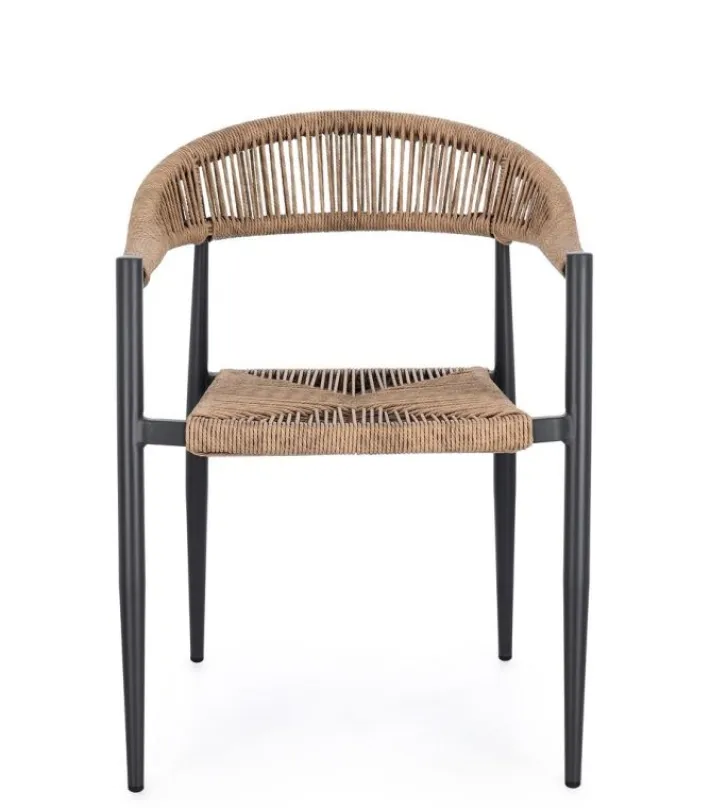 Bizzotto Sedie>SEDIA C-BR JANDIA ANTRACITE/NATURAL