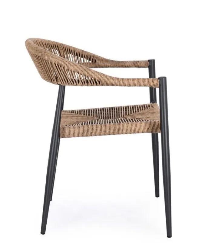 Bizzotto Sedie>SEDIA C-BR JANDIA ANTRACITE/NATURAL