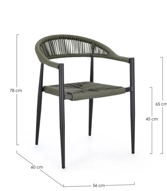 Bizzotto Sedie>SEDIA C-BR JANDIA ANTRACITE/VERDE