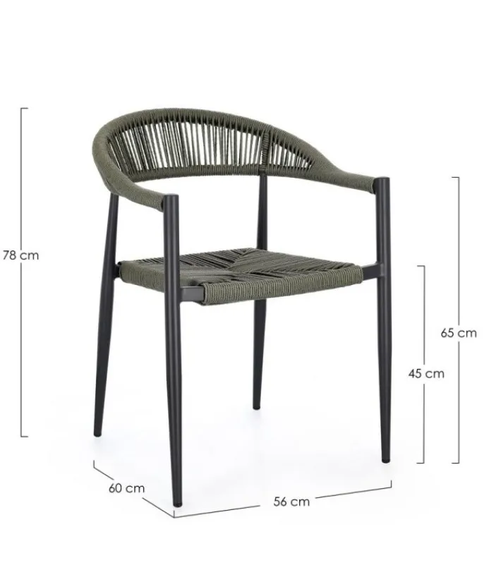 Bizzotto Sedie>SEDIA C-BR JANDIA ANTRACITE/VERDE