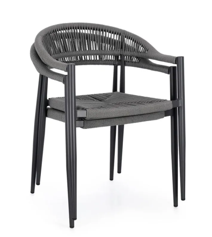 Bizzotto Sedie>SEDIA C-BR JANDIA ANTRACITE/GRIGIO