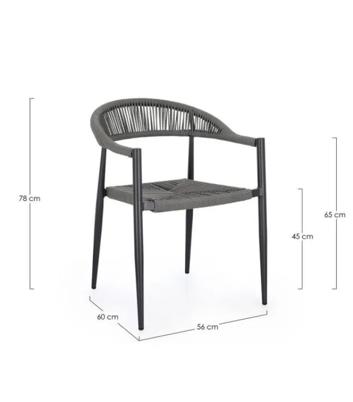 Bizzotto Sedie>SEDIA C-BR JANDIA ANTRACITE/GRIGIO