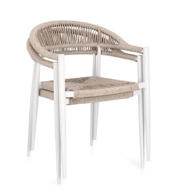 Bizzotto Sedie>SEDIA C-BR JANDIA BIANCO/BEIGE