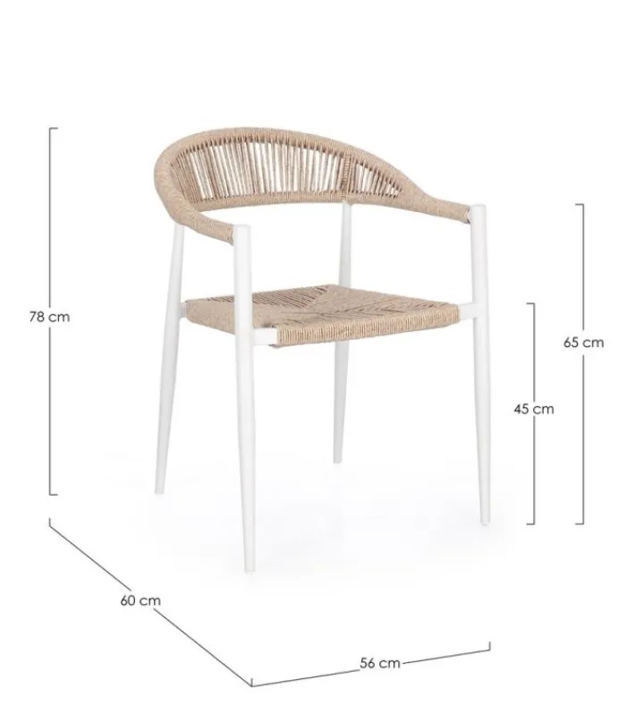 Bizzotto Sedie>SEDIA C-BR JANDIA BIANCO/BEIGE