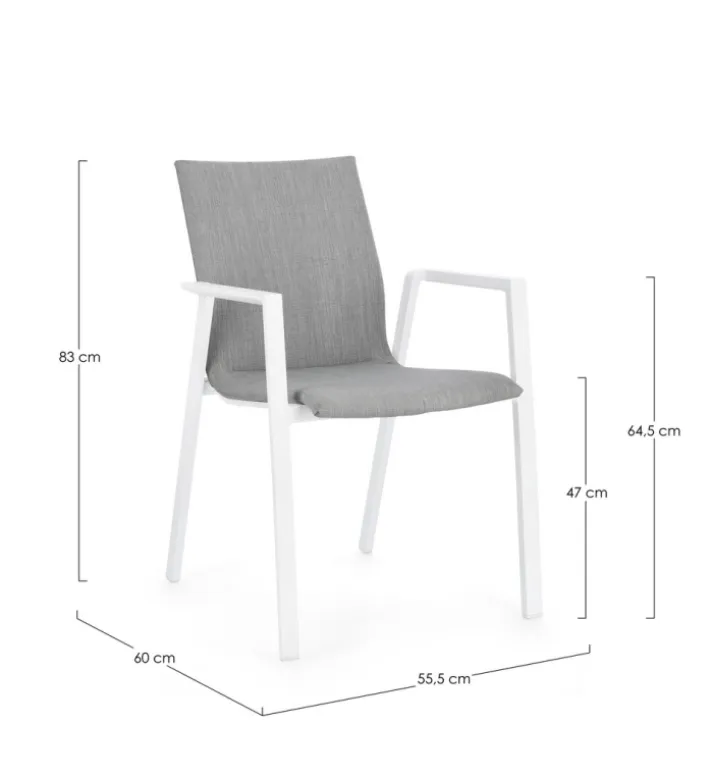 Bizzotto Sedie>SEDIA C-BR ODEON BIA-GRIGIO JX11