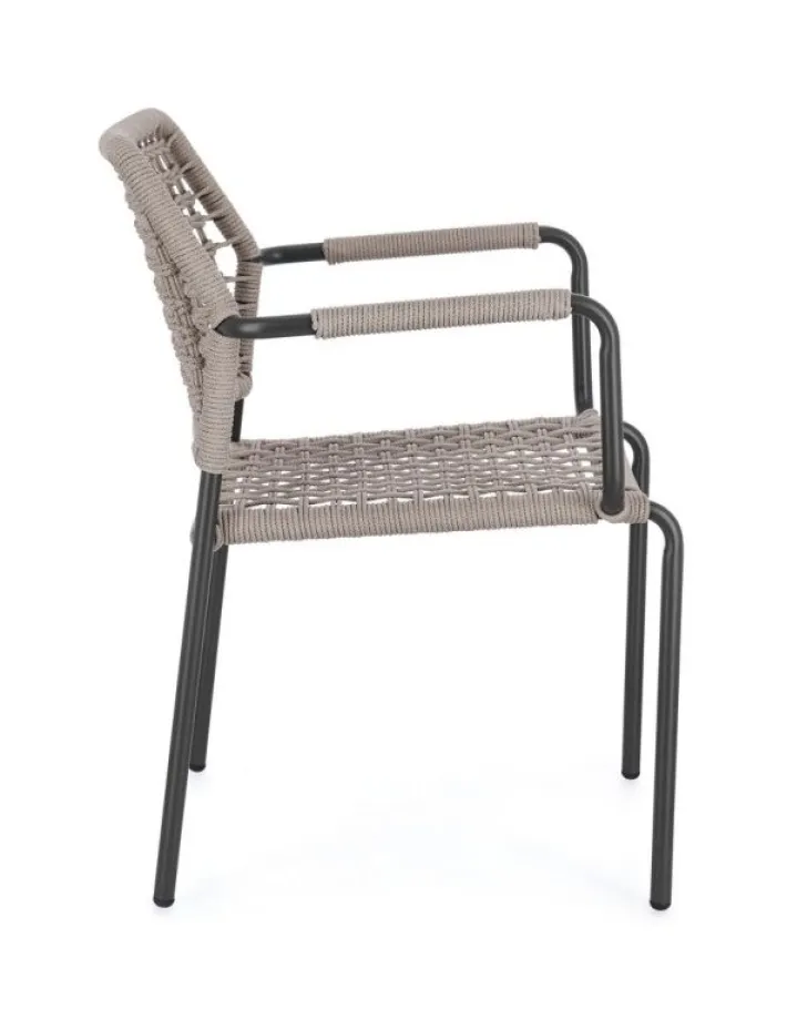 Bizzotto Sedie>SEDIA C-BR RAJADA ANTRACITE/KHAKI