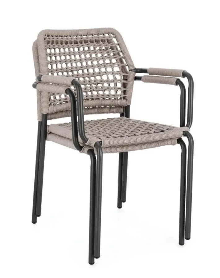 Bizzotto Sedie>SEDIA C-BR RAJADA ANTRACITE/KHAKI