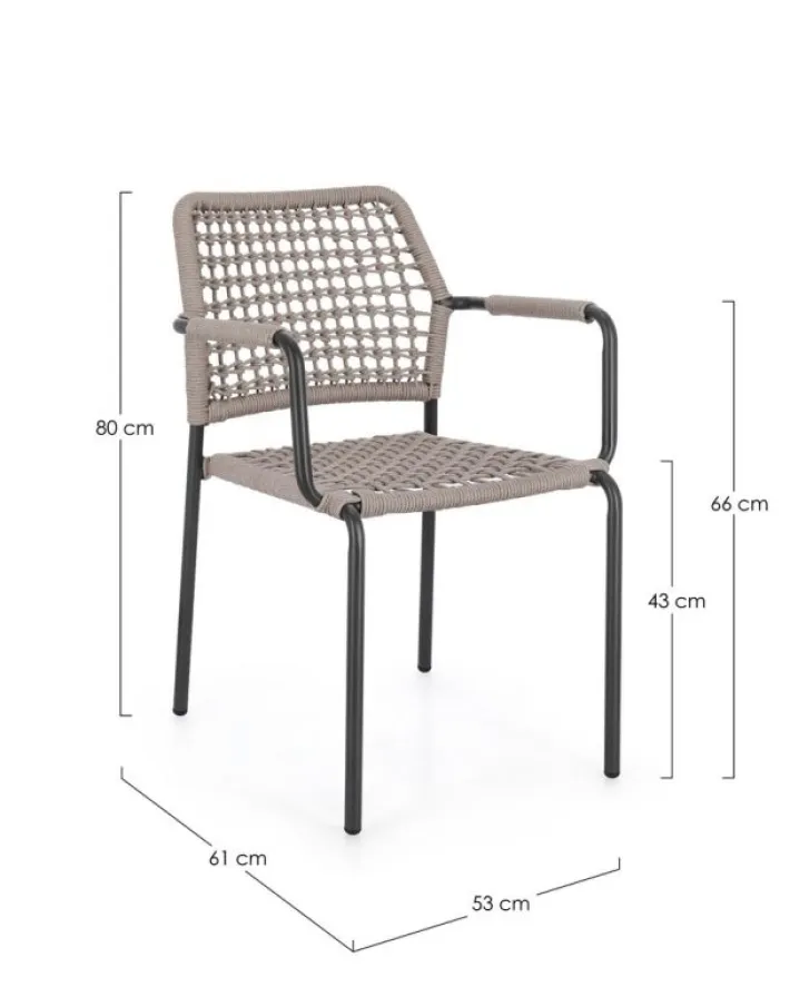 Bizzotto Sedie>SEDIA C-BR RAJADA ANTRACITE/KHAKI