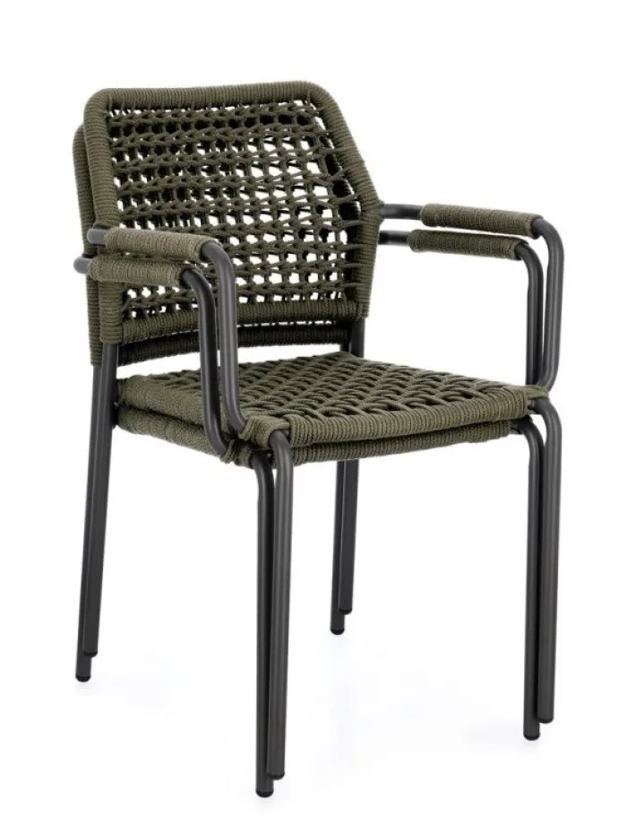 Bizzotto Sedie>SEDIA C-BR RAJADA ANTRACITE/VERDE