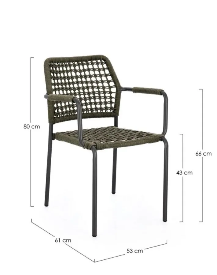 Bizzotto Sedie>SEDIA C-BR RAJADA ANTRACITE/VERDE