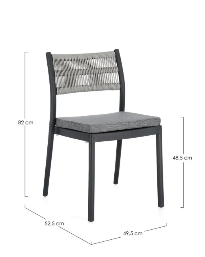 Bizzotto Sedie>SEDIA C-C ALVIN ANTRACITE/GRIGIO CHIARO