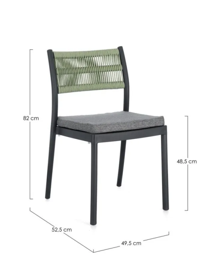 Bizzotto Sedie>SEDIA C-C ALVIN ANTRACITE/VERDE