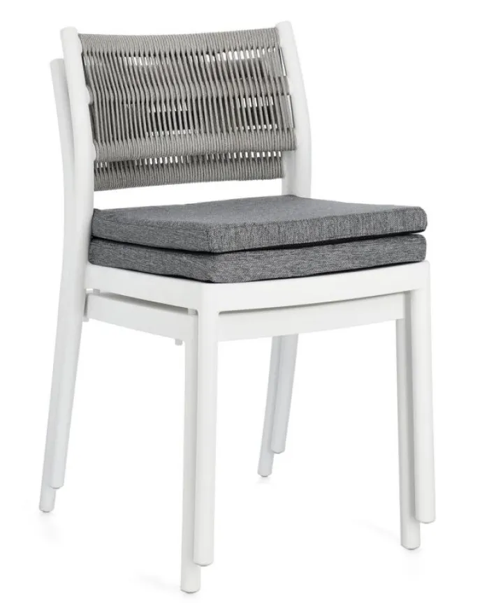 Bizzotto Sedie>SEDIA C-C ALVIN BIANCO/GRIGIO CHIARO