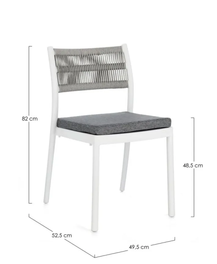 Bizzotto Sedie>SEDIA C-C ALVIN BIANCO/GRIGIO CHIARO