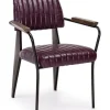 Bizzotto Sedie>SEDIA CON BRACCIOLI IN ECOPELLE BORDEAUX - NELLY