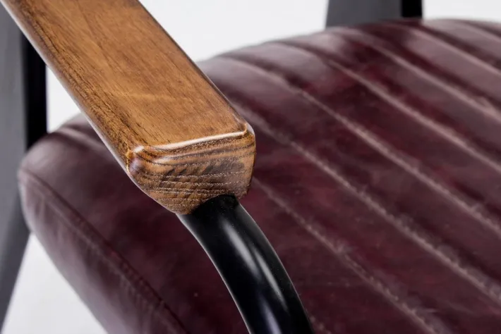 Bizzotto Sedie>SEDIA CON BRACCIOLI IN ECOPELLE BORDEAUX - NELLY