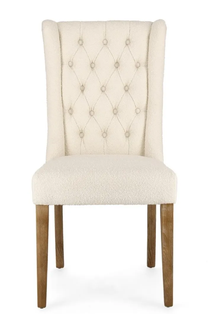 Bizzotto Sedie>SEDIA EFFETTO BOUCLE' NATURALE - COLUMBIA