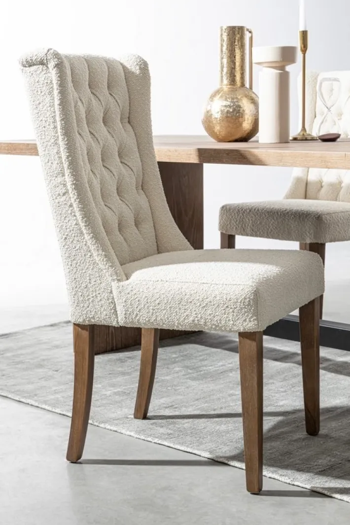 Bizzotto Sedie>SEDIA EFFETTO BOUCLE' NATURALE - COLUMBIA