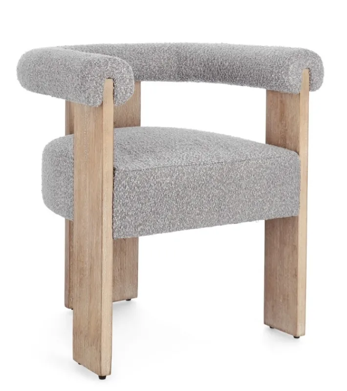 Bizzotto Sedie>SEDIA EFFETTO BOUCLE' NATURALE GRIGIO - AGAPE