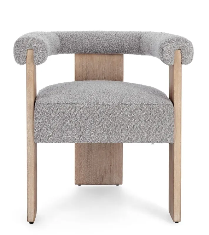 Bizzotto Sedie>SEDIA EFFETTO BOUCLE' NATURALE GRIGIO - AGAPE