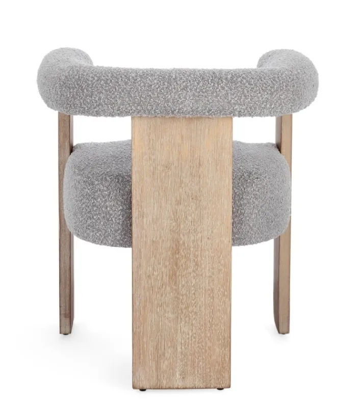 Bizzotto Sedie>SEDIA EFFETTO BOUCLE' NATURALE GRIGIO - AGAPE
