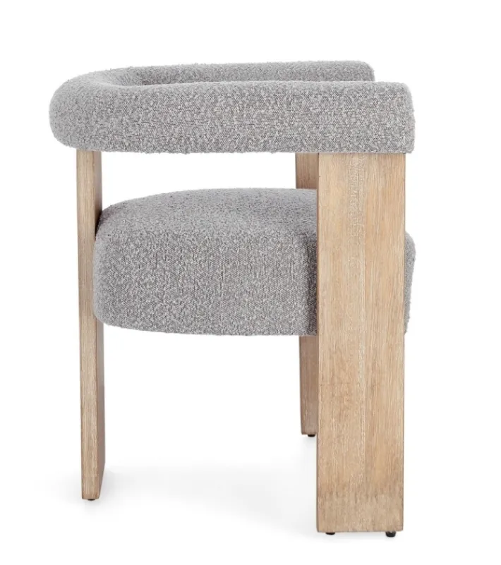Bizzotto Sedie>SEDIA EFFETTO BOUCLE' NATURALE GRIGIO - AGAPE