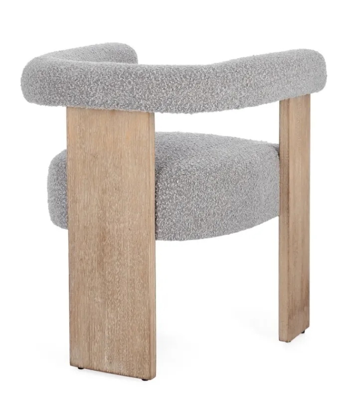 Bizzotto Sedie>SEDIA EFFETTO BOUCLE' NATURALE GRIGIO - AGAPE