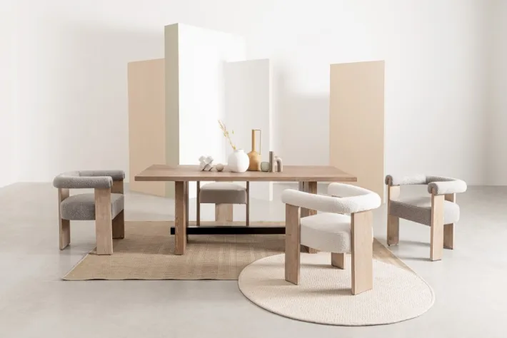 Bizzotto Sedie>SEDIA EFFETTO BOUCLE' NATURALE GRIGIO - AGAPE