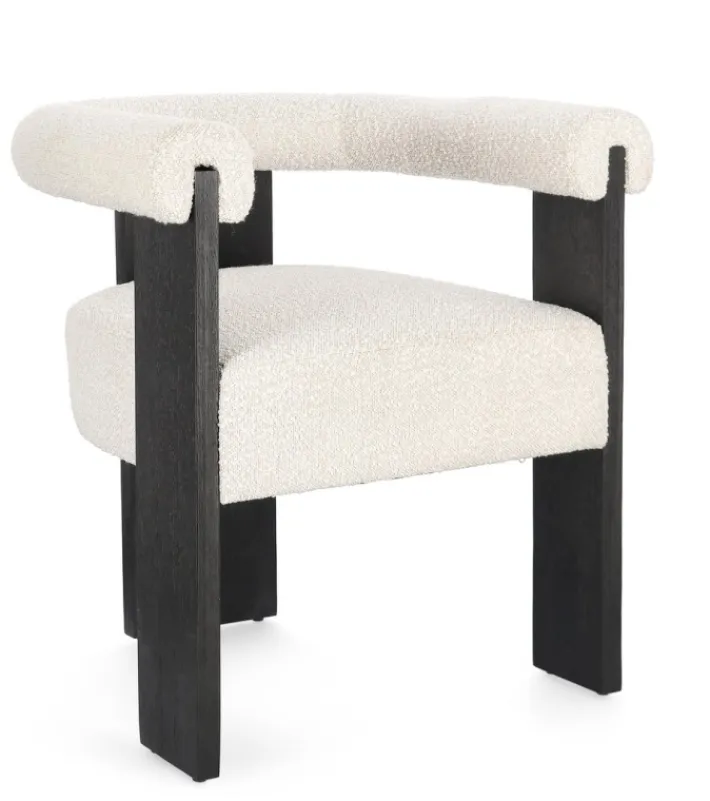 Bizzotto Sedie>SEDIA EFFETTO BOUCLE' NERO NATURALE - AGAPE