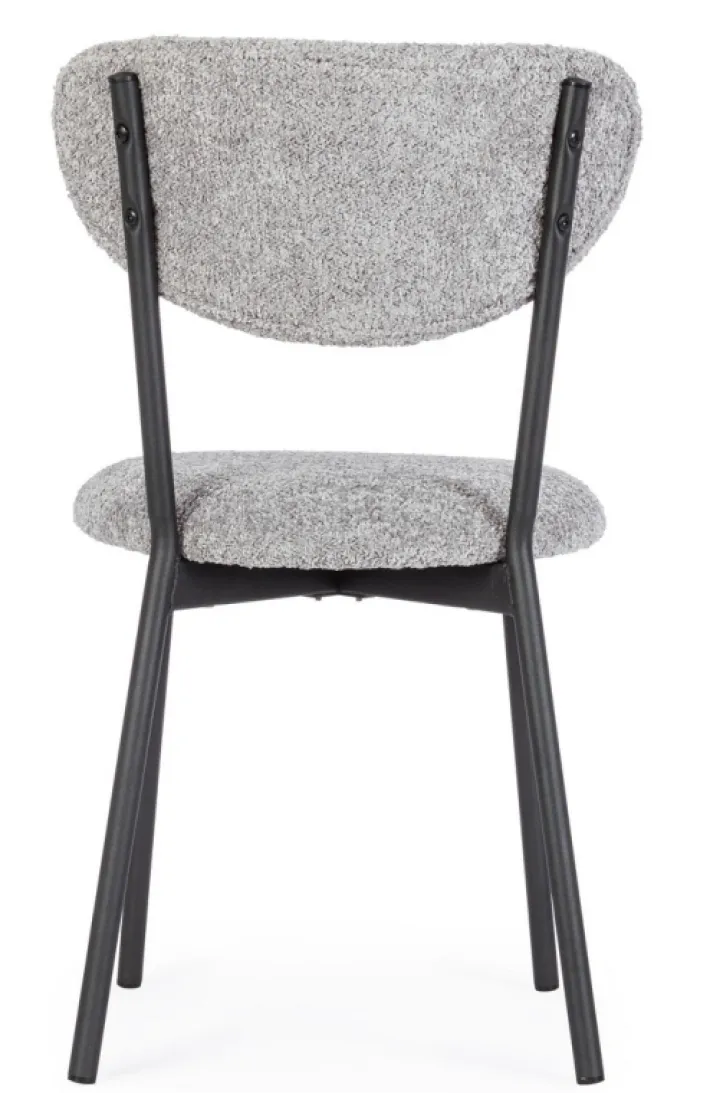 Bizzotto Sedie>SEDIA EFFETTO BOUCLE' GRIGIO CHIARO - LUDMILLA