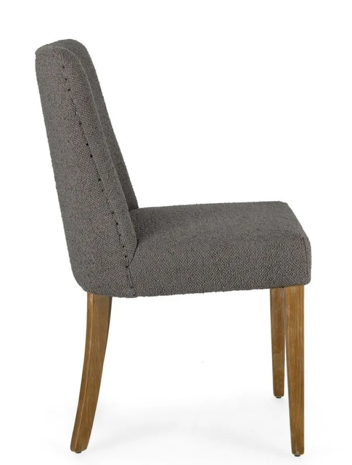 Bizzotto Sedie>SEDIA EFFETTO BOUCLE' GRIGIO - BEATRIZ