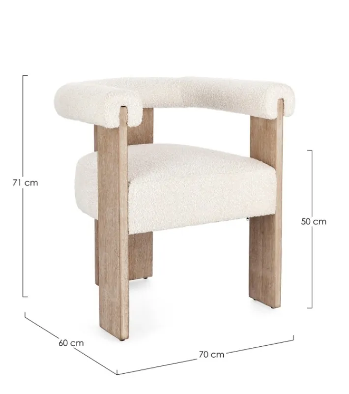 Bizzotto Sedie>SEDIA EFFETTO BOUCLE' NATURALE - AGAPE