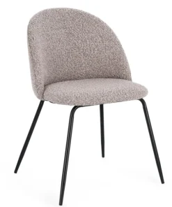 Bizzotto Sedie>SEDIA EFFETTO BOUCLE' NERO/VISONE - TANYA