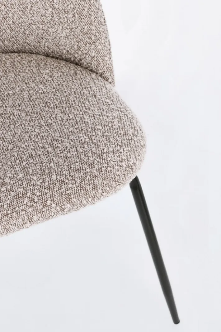 Bizzotto Sedie>SEDIA EFFETTO BOUCLE' NERO/VISONE - TANYA