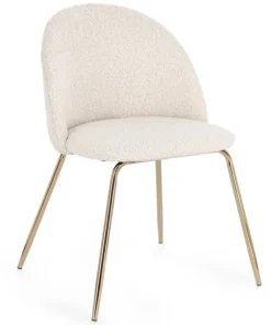 Bizzotto Sedie>SEDIA EFFETTO BOUCLE' ORO/AVORIO - TANYA