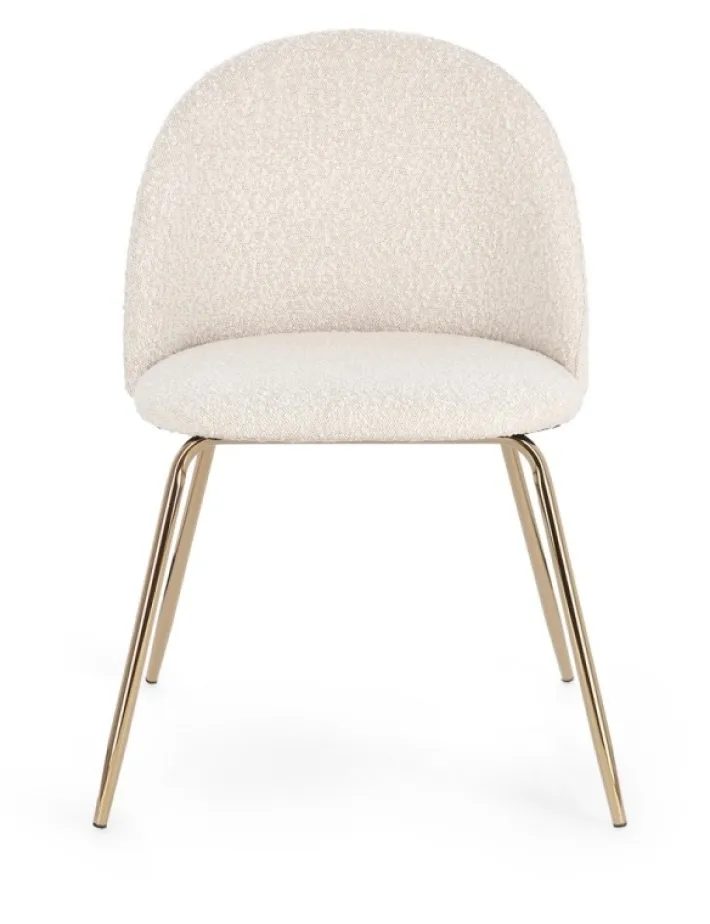Bizzotto Sedie>SEDIA EFFETTO BOUCLE' ORO/AVORIO - TANYA