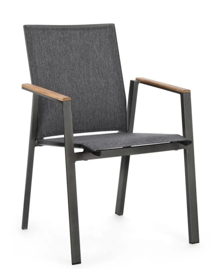 Bizzotto Sedie>SEDIA IN ALLUMINIO ANTRACITE GK52 - CAMERON