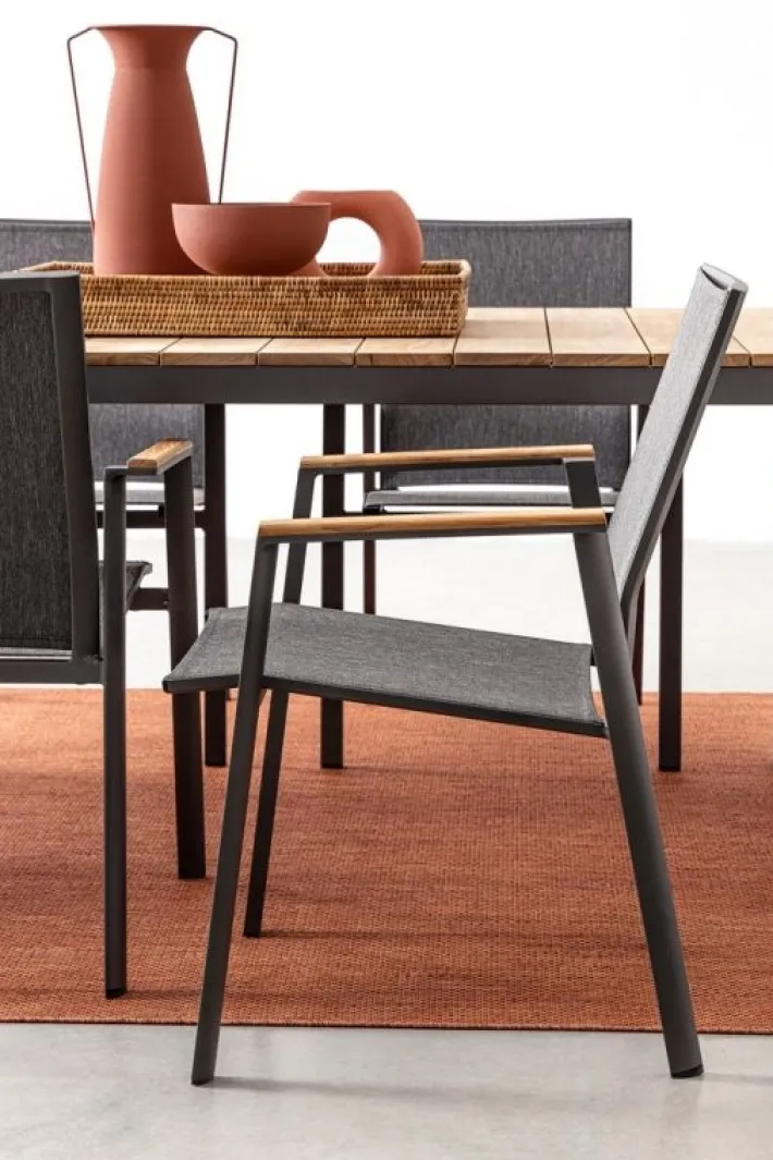 Bizzotto Sedie>SEDIA IN ALLUMINIO ANTRACITE GK52 - CAMERON