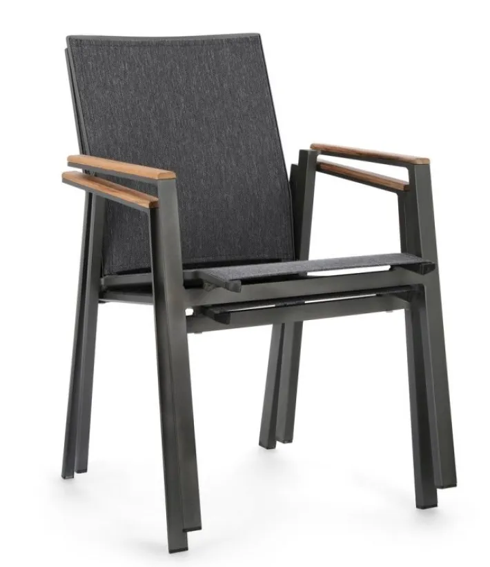 Bizzotto Sedie>SEDIA IN ALLUMINIO ANTRACITE GK52 - CAMERON