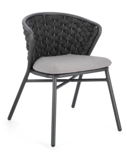 Bizzotto Sedie>SEDIA IN ALLUMINIO ANTRACITE QS22/GRAPHITE - HARLOW