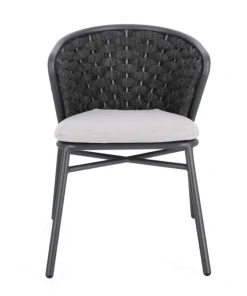 Bizzotto Sedie>SEDIA IN ALLUMINIO ANTRACITE QS22/GRAPHITE - HARLOW